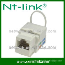 Dual IDC White Color Cat6 Keystone Jack with Cable Tie